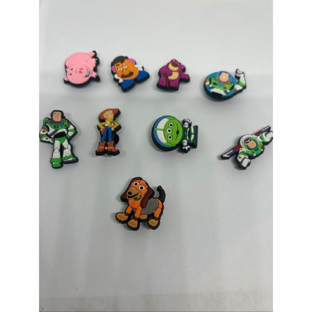 9 Piece Toy-Themed Shoe/Bag Charm Set – Fun Characters Collection
